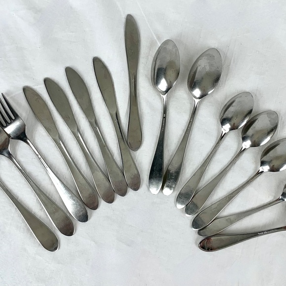 15 pc Gorham 1970s Georgetown Old Stainless Flatware Lot Forks Spoons Sm Knives - Picture 13 of 13